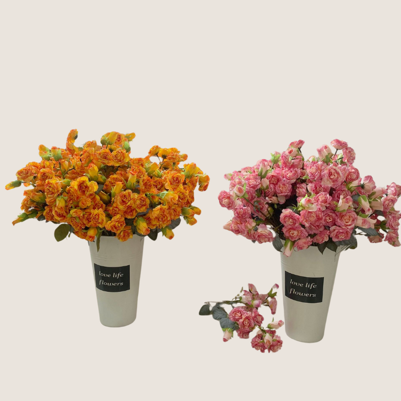 Artificial Dark Pink Rose Bush 2