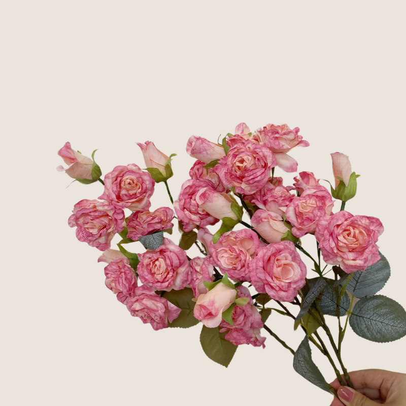 Artificial Dark Pink Rose Bush