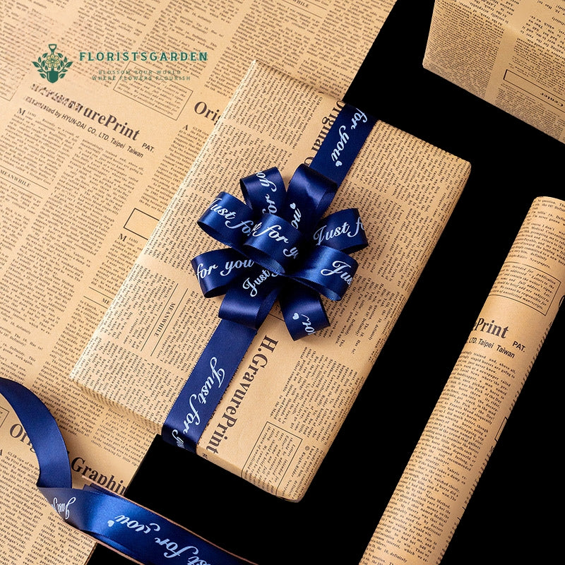 Elegant newspaper flower wrapping paper