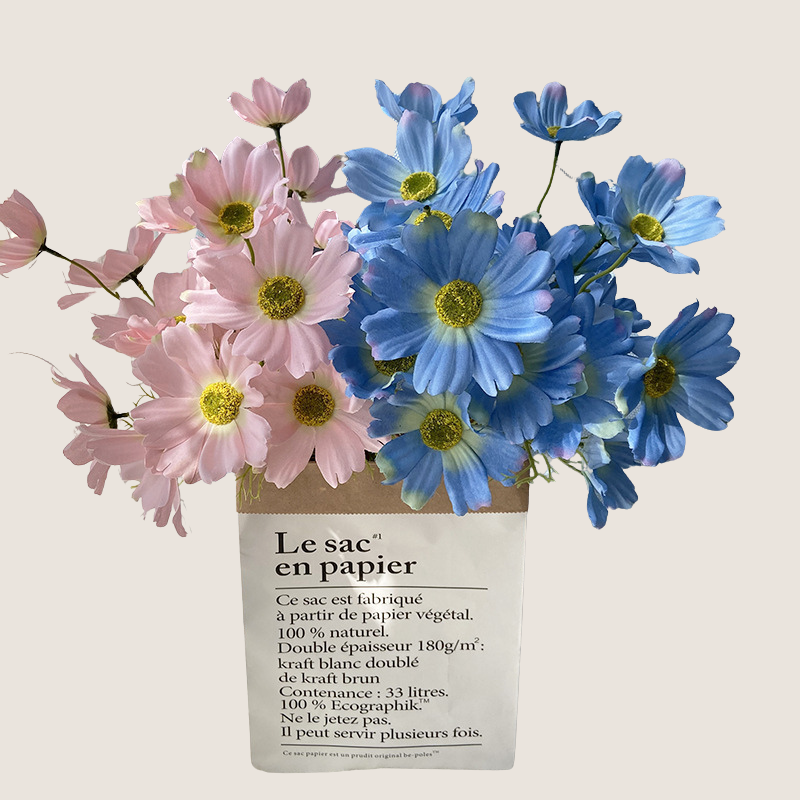 blue silk cosmos flowers - 3