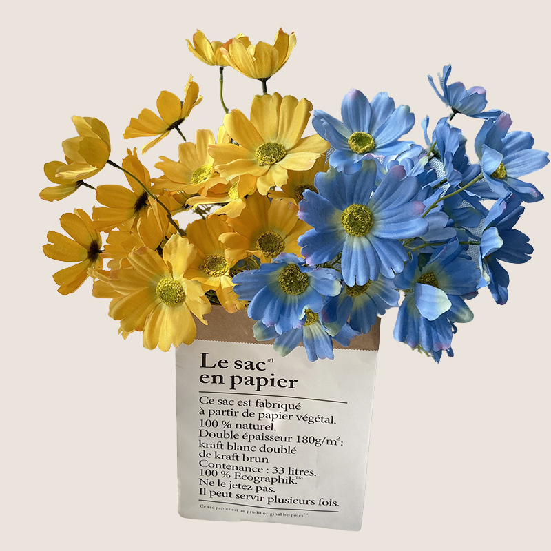 blue silk cosmos flowers - 4